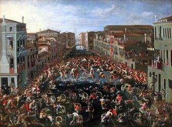 Contest on the Ponte dei Pugni in Venice